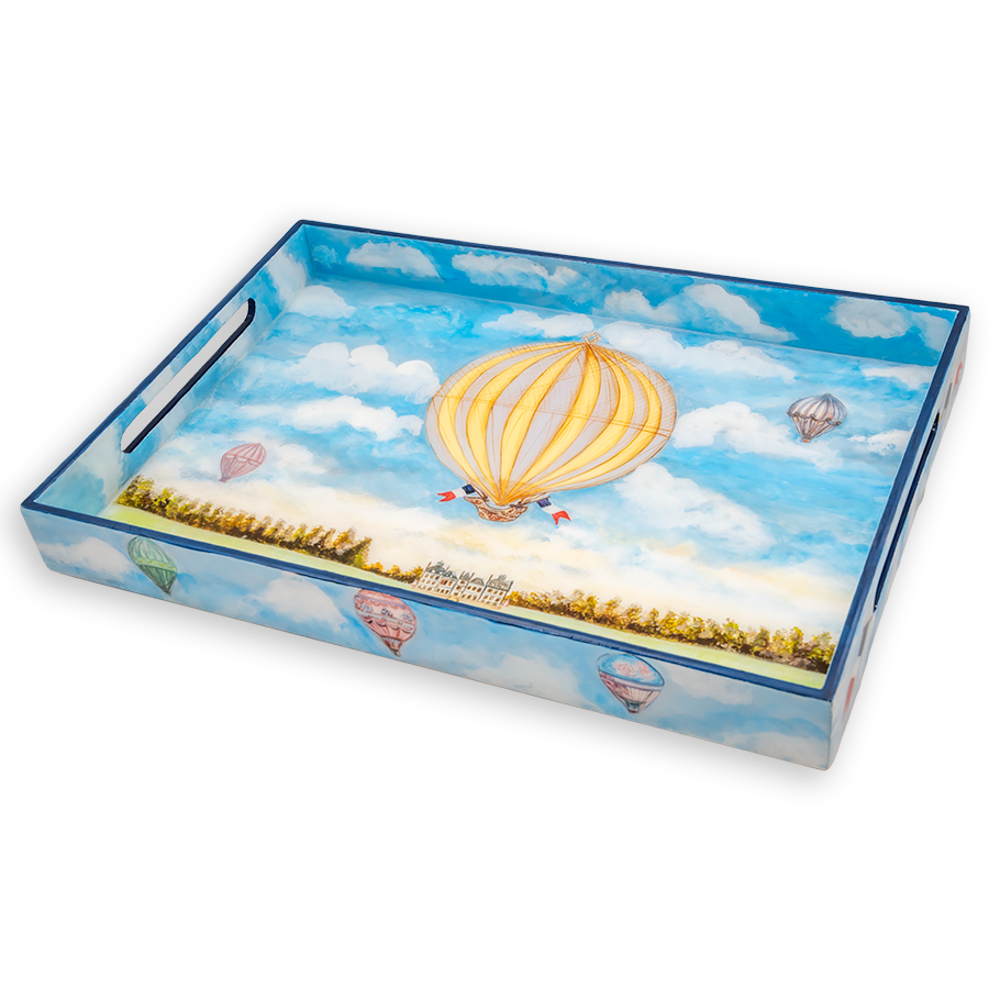 LAC-91 Montgolfier Balloon 14x20" Lacquer Tray